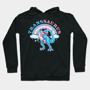 Transgender Dinosaur Transsaurus Trans Pride LGBT Pride Flag Hoodie